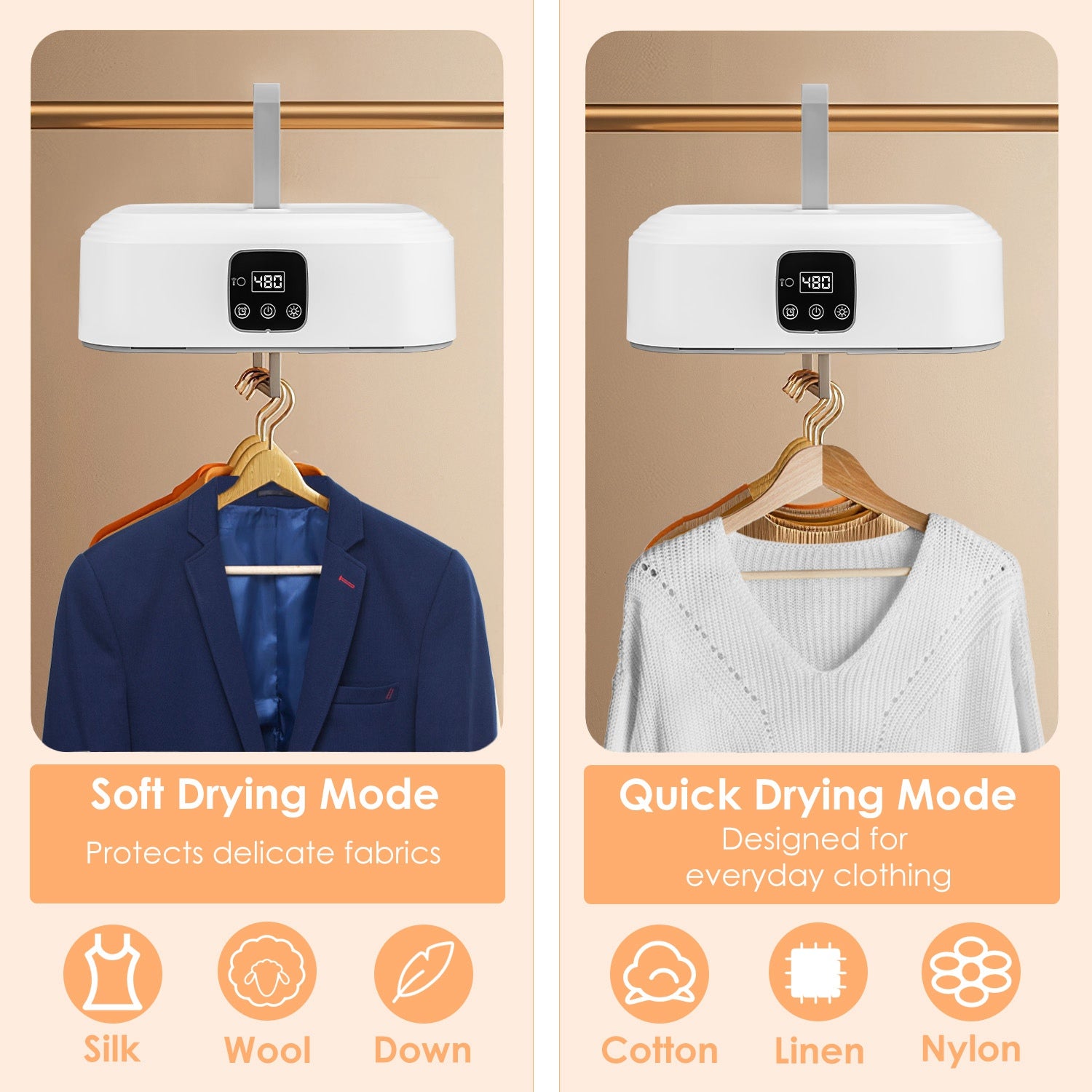 1Pc Portable Clothes Dryer Mini Dryer Foldable Dryer Machine With Timer UV Sterilization 2 Drying Modes Remote Control For Apartment Dorm RV Travel Home