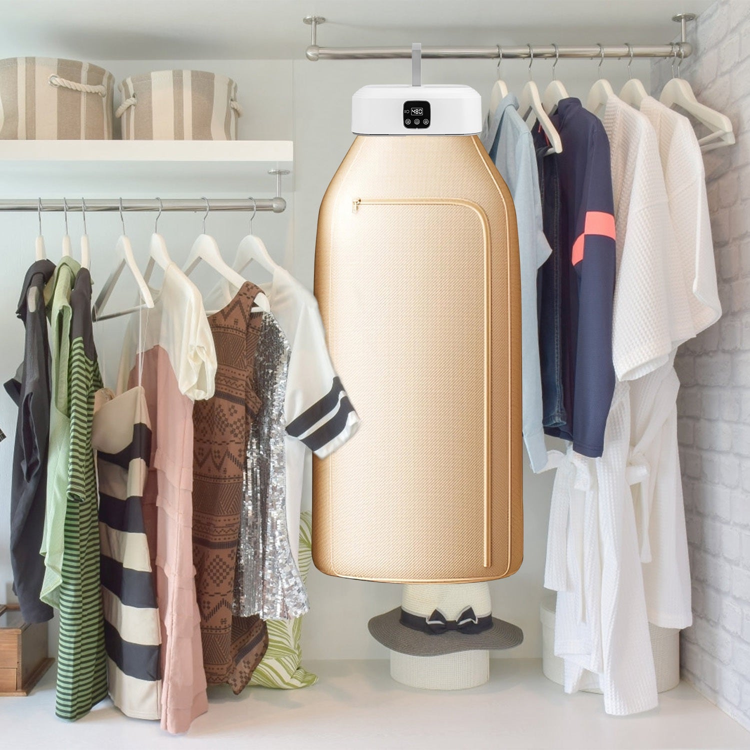 1Pc Portable Clothes Dryer Mini Dryer Foldable Dryer Machine With Timer UV Sterilization 2 Drying Modes Remote Control For Apartment Dorm RV Travel Home